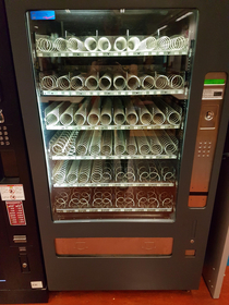 The vending machine at my school had an error Everything was free this was the result after about  minutes