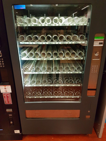 The vending machine at my school had an error Everything was free this was the result after about  minutes