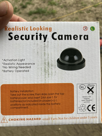 The warning on this fake camera
