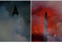 The Washington Monument is pretty terrifying after fireworks