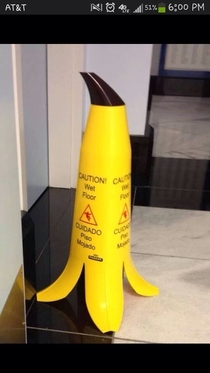 The wet floor sign at a childrens hospital
