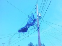 The winds had also moved my beloved trampoline