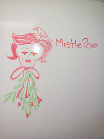 The work whiteboard needed a little holiday spirit