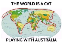 The World is a Cat playing with Australia