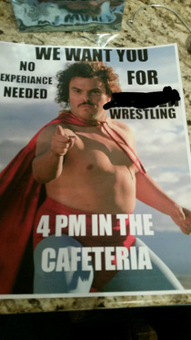 The wrestling poster at my school