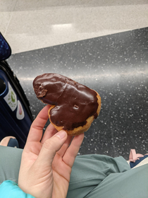 There are no Dunkins where I live so while visiting my home state I got a Boston Kreme that came out like this