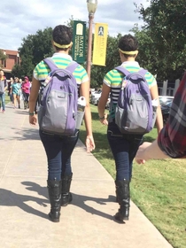 There are these twins on my college campus that dress the exact same way everyday take the exact same classes as each other and dont do anything without the other I finally got a good picture of them today