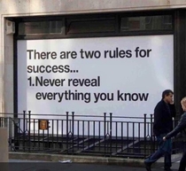 There are two rules for success