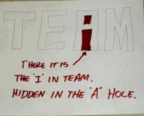 There it is The i in Team