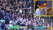 There was a dude dressed as Milhouse from The Simpsons at the BucksCeltics game reading a Radioactive Man comic and drinking a Squishee Now thats some commitment