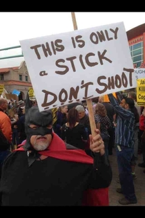 There was a protest last night in my city This guy was there