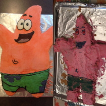 There was an attempt by my dad to make my brother a Patrick Star birthday cake