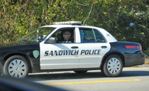 Theres a town in Massachusetts called Sandwich and their cop cars read Sandwich Police