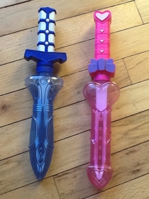 These are toys for blowing bubbles with that my best bud bought for his two children Uh you guys see what I see for the girl sword right