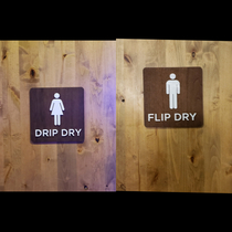 These Bathroom signs