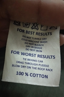 These instructions on my T-SHIRT