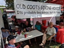 These people who set up a tent at an art fair