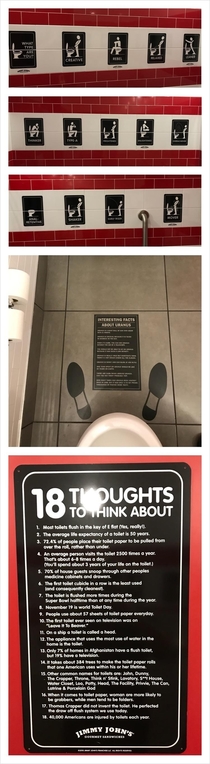 These signs in a Jimmy Johns bathroom
