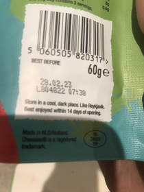 These storage instructions on my Gouda puffs