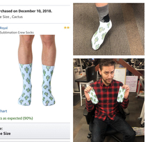 These sweet cactus socks I thought I was ordering for a friend