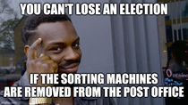 They are removing sorting machines from post offices and mail is piling up