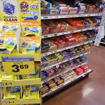 They have Tide Pods next to the candy nice