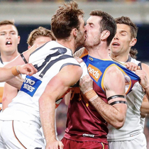 This accidental head-clash between players from opposing teams in yesterdays Australian Rules Football semi-final