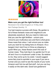 This Amazon review of these multicolour rose seeds