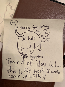 This apology note from my husband