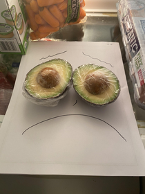 This avofriend is sad my GF opened a second avocado before she finished the first one