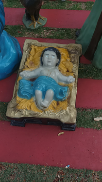 This baby Jesus has seen some weird stuff