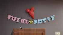 This balloon my coworker hung for a surprise baby shower at work