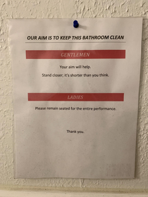 This bathroom bulletin just roasted me