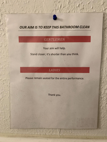 This bathroom bulletin just roasted me