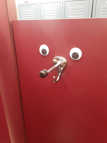 This bathroom stall door has seen things