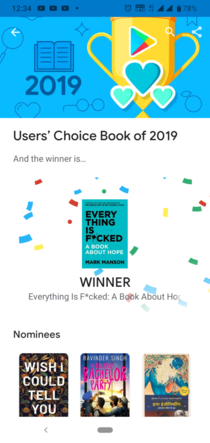 This book won in Google user choice award