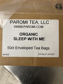 This box of tea is not messing around