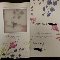 This card my mom whose a teacher got for teacher appreciation week