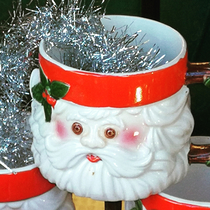 This ceramic Santa mug has seen some shit