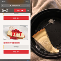 This cheesecake I ordered from Dennys