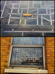 This church window has been broken for years- glad somebody finally fixed it