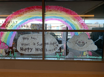This cloud in the hospital wishing kids a super-duper Halloween