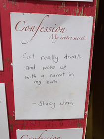 This Confession written by a visitor in the Museum of Prostitution in Amsterdam