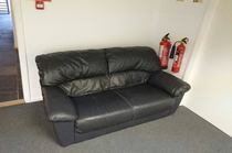 This couch just appeared at work I think my company might be changing focus