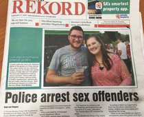 This couple made the newspaper front page but not for what it seems