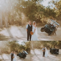 This couple wanted dust in the air for their wedding photos the best man made it happenand then some