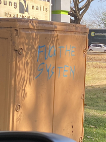 This electrical box I pass everyday makes me laugh every time