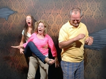 This familys reaction in a haunted house