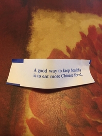 This fortune cookie is telling me to buy more Chinese food