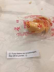 This fortune cookie is telling me to lower my expectations